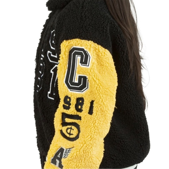 Azalea Wang Pick A Vowel Teddy Varsity Bomber Jacket Medium RARE - Picture 3 of 15